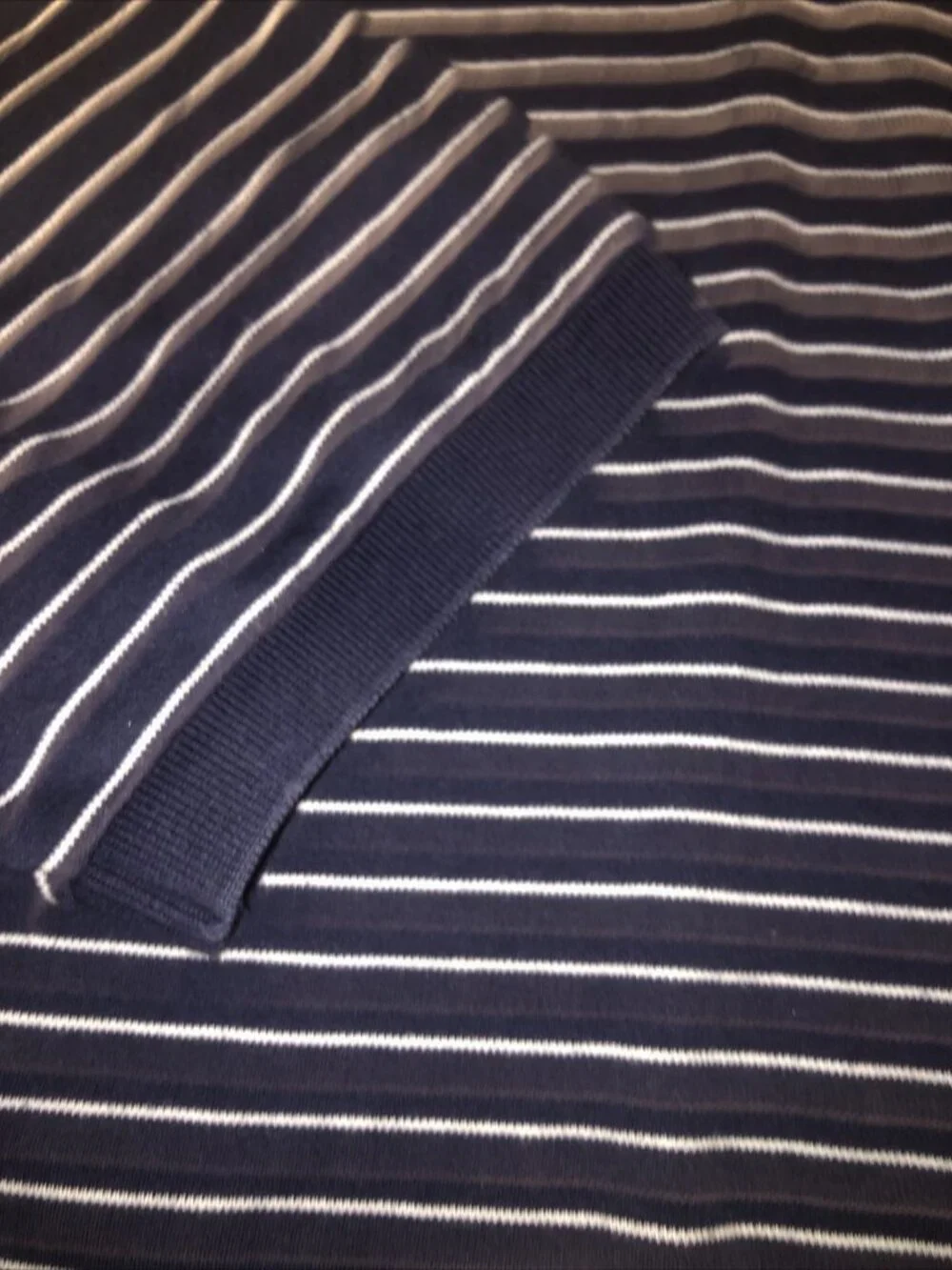 Polo Ralph Lauren Polo Shirt Mens L Blue White Striped Knit Short Sleeve Cotton